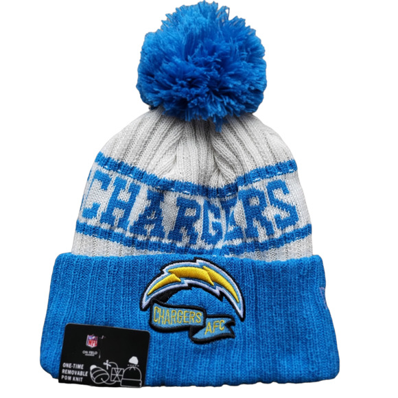 NWT Los Angeles Chargers Sport Knit Pom Beanie Fleece Lining OSFA Unisex - Picture 3 of 5